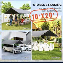 New 10x20 Heavy-Duty Galvanized Carport/ Canopy 