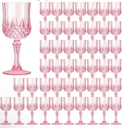 🚨 PARTY SALE! 45 Pink Plastic Wine Glasses – Save Big! Only $49.99! 🎉