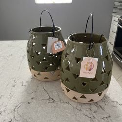 Ceramic Tea Light Hanging Pots