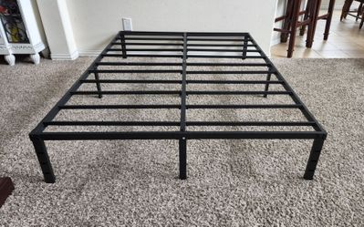 Full Size Heavy Duty Metal Bed Frame with Metal Slats Support. No Box Spring Needed