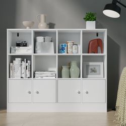 48" W x 40" H 8 Cube Storage Bookcase with 4 Doors