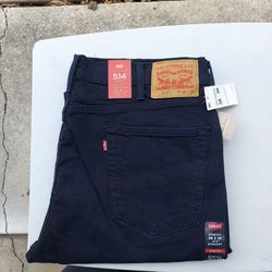 Levis 514 Mens 38x30 Navy Blue Jeans