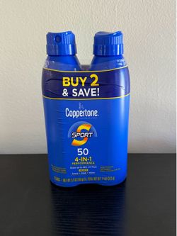 BRAND NEW COPPERTONE TWO PACK SPORT SUNSCREEN