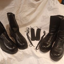 Pair of Vintage Addison Biltrite Steel Toe Leather Boots