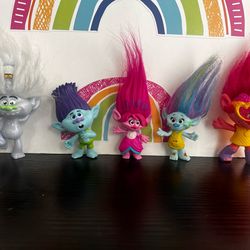 TROLL BUNDLE OF 5 FIGURES (3 to 5 Inch to top of hair)