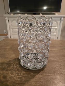 Crystal votive centerpiece/ crystal decorative hurricane.