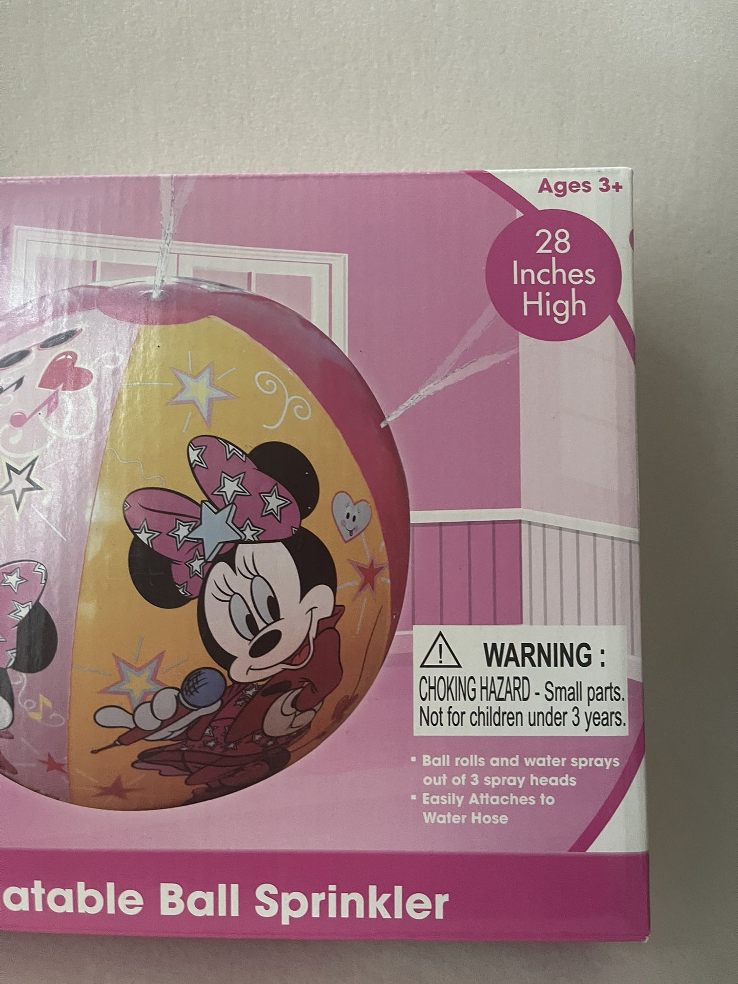 Disney Jr Minnie Mouse 28" Inflatable Ball Sprinkler 