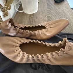 See by Chloé Tan Leather Ballet Flats - Size 36