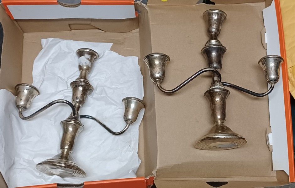 (2) Sterling Silver Candelabras
