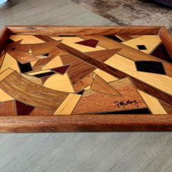 20 x 14 Hand Made Wooden Serving Tray