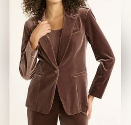 Sofia by Sofia Vergara Velvet Blazer - Brown