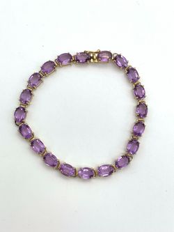 7" purple stone bracelet #16726