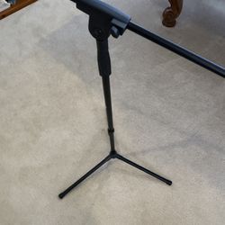 Adjustable Boom Height Microphone Stand with Tripod Base, Up to 85.75 Inches - Black