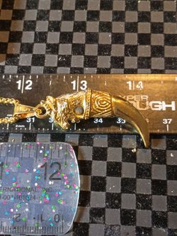 Gold tone Stainless steel bear claw necklace 24 in Long with lobster clamp