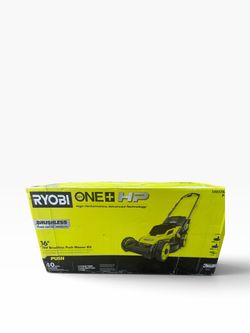 RYOBI P1190 18V ONE+ HP 16” Brushless Push Mower 2Ah + 1.5Ah Batteries Charger