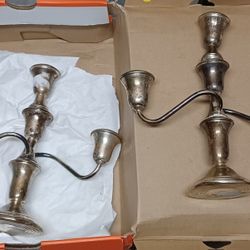 (2) Sterling Silver Candelabras