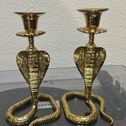 Brass Snake Candle Holders 