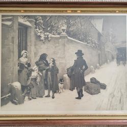 Pierre Outin The First Parting 1897 Antique Lithograph 34x28