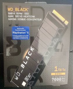 WD_BLACK 1TB SN850 NVMe Internal Gaming SSD Solid State Drive with Heatsink (NEVER USED)