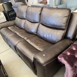 Leather Power Recliner Sofa