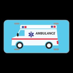 License Plate Novelty Car Front Ambulance Medical Vehicle Health