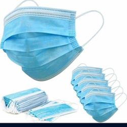 Disposable Face Masks , 100 Count , Blue .