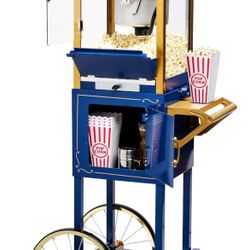 Navy Blue And Gold Popcorn Machine