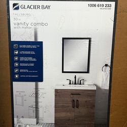 NEW IN BOX VANITY AND MIRROR COMBO