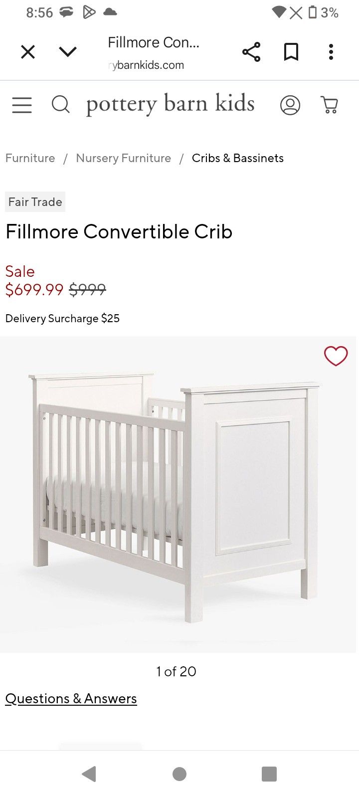 FILMORE CONVERTIBLE CRIB !!FIRST COME FIRST SERVE !! HURRY I MUST SELL TODAY LIKE NEW !!!
