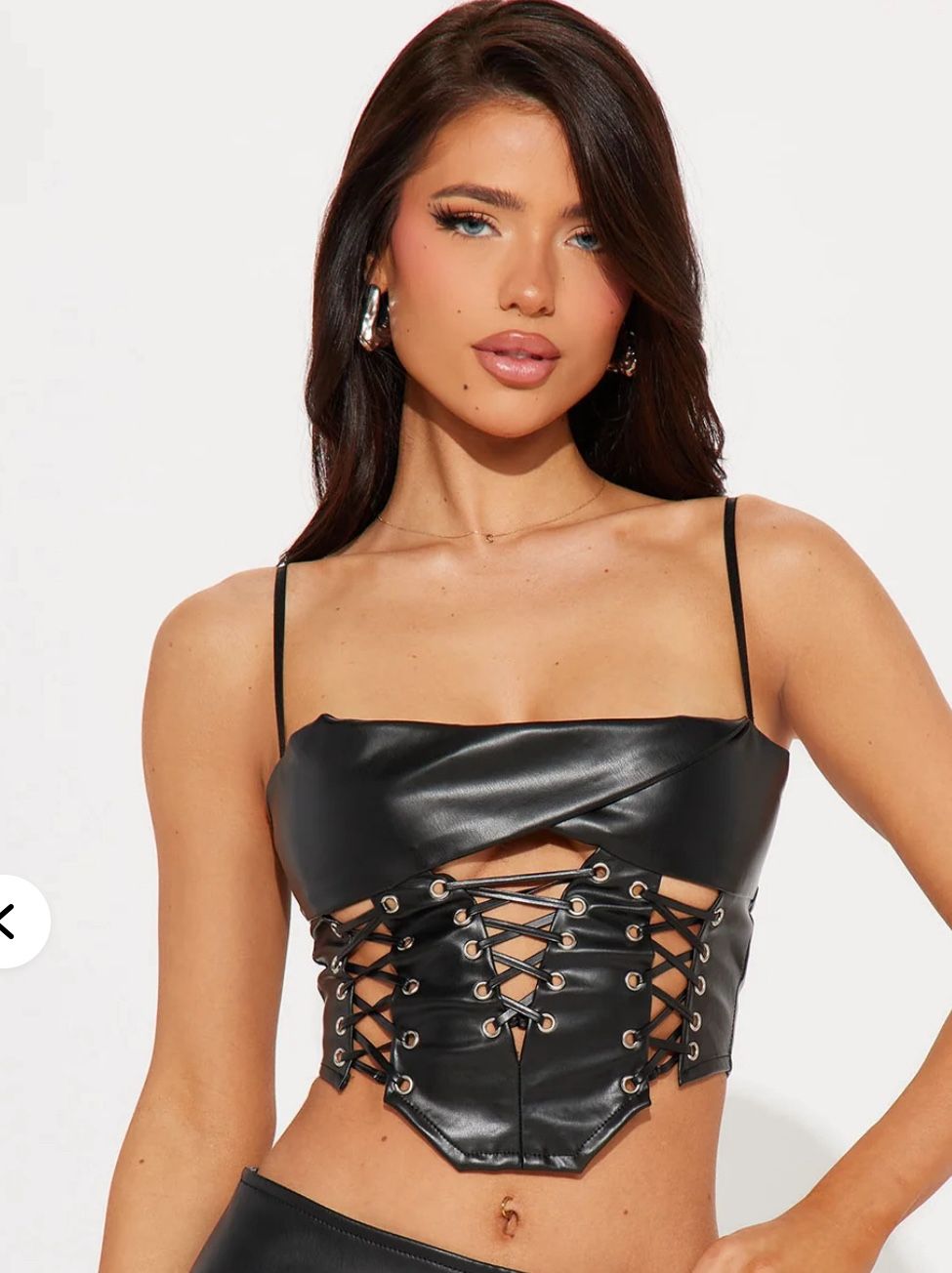 Faux Leather Corset Top
