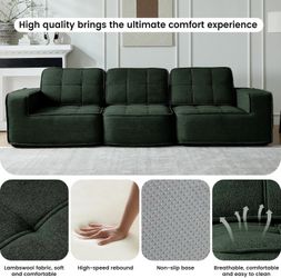 108" Boneless sectional Couch for Living Room