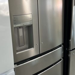 💥Great Saving💥 Gallery 36 in. 22 cu. ft. Counter-Depth 4-Door French Door Refrigerator in Smudge-P