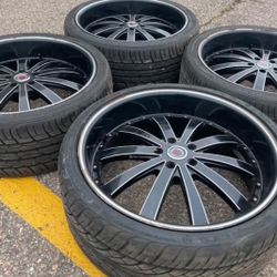 22” DODGE CHARGER MAGNUM CHALLENGER LINCOLN CHRYSLER 300 RIMS WHEELS TIRES FORD WE FINANCE SET