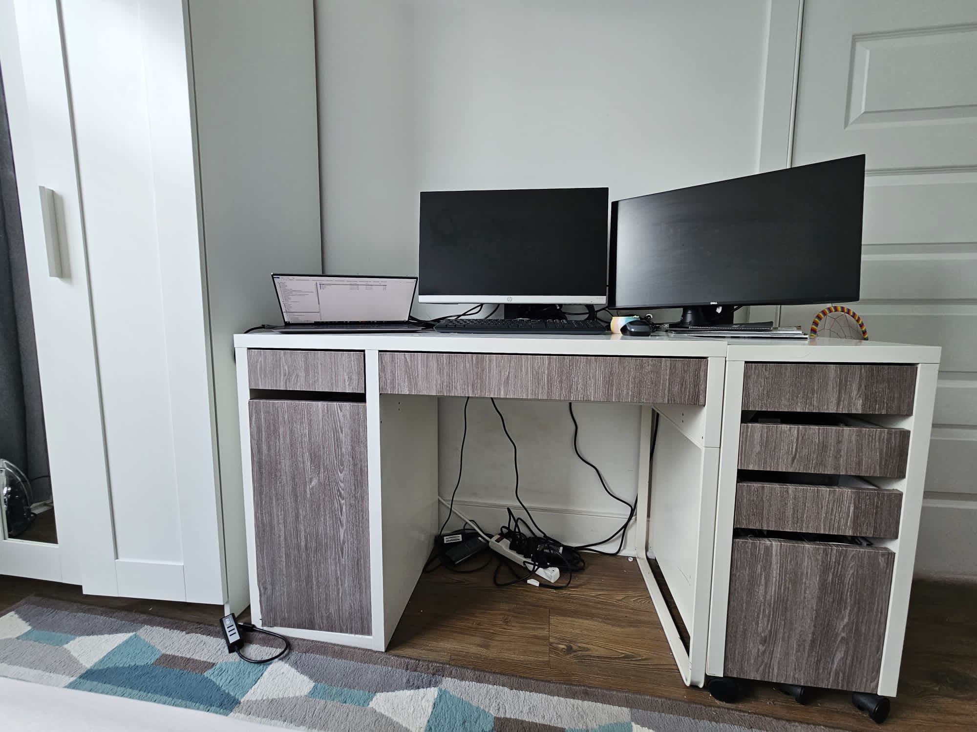 IKEA Computer desk And IKEA drawer unit/drop file storage. for Sale in