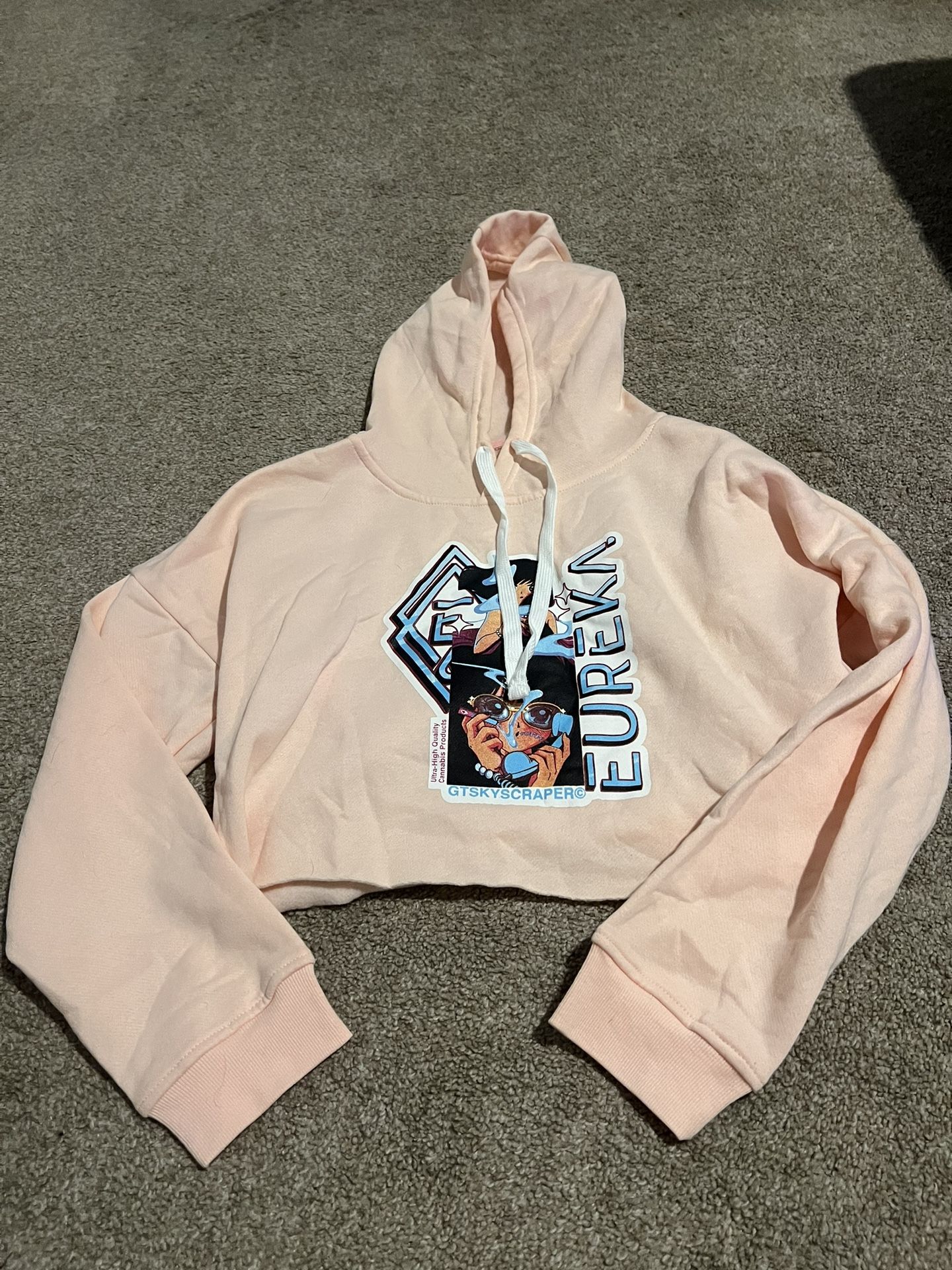 Women’s Eureka Peach Cropped Anime Hoodie