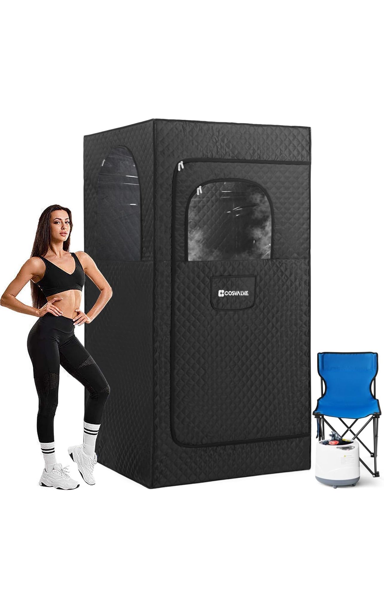 Portable Steam Sauna, Personal Full Body Home Sauna Tent, Indoor Sauna Box for H