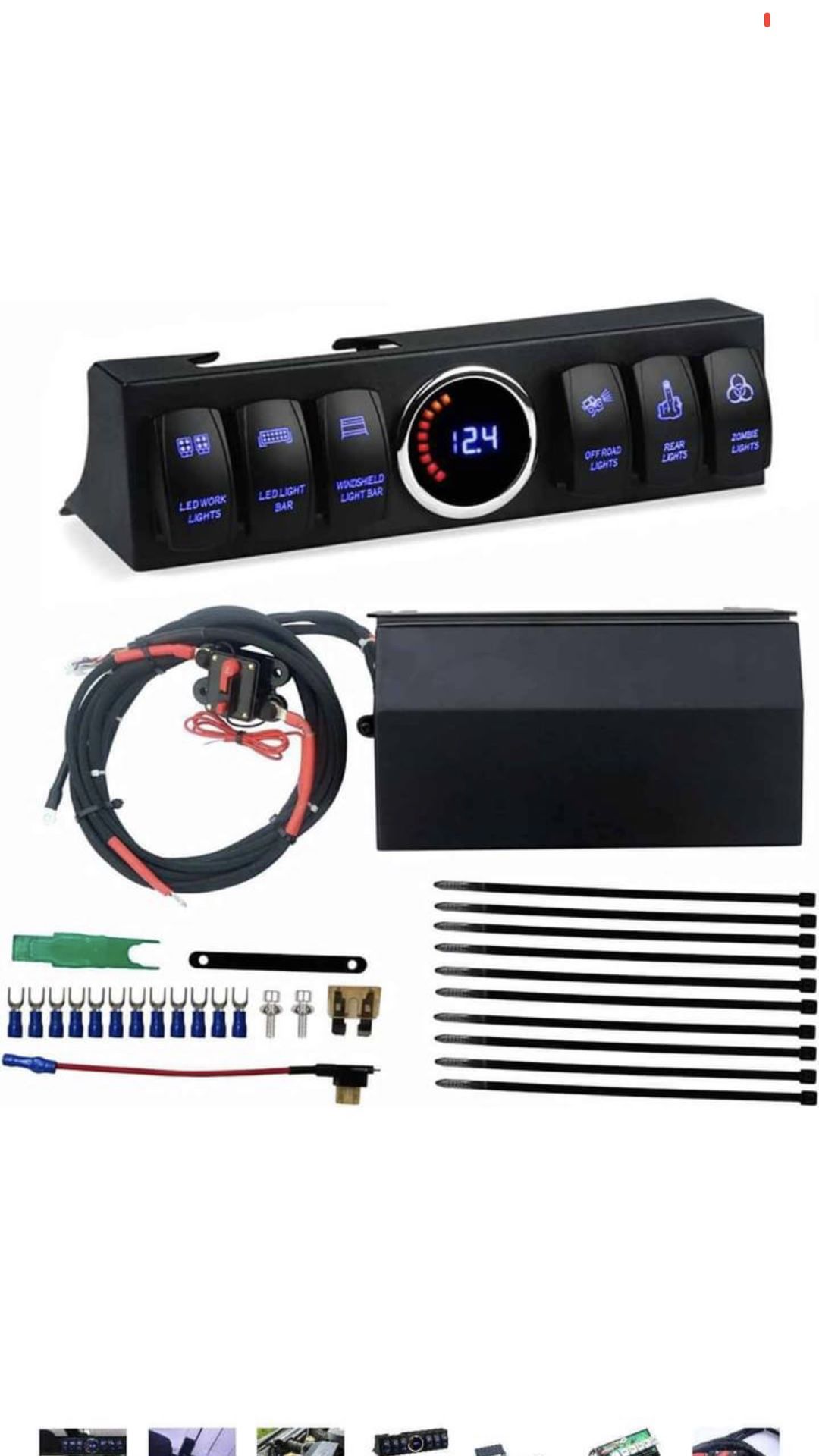 Multifunction 6 Gang Rock Switch Panel Control System for Jeep Wrangler JK & JKU 2007-2018 with Rela