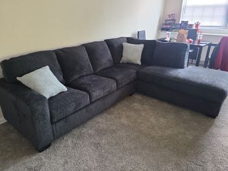 No credit needed delivery available Ashley Altari Slate RAF chaise sectional with pillows special