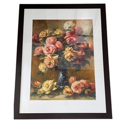 Roses In A Vase 1917 Painting - Custom Made in Italy - Signed in the Back  