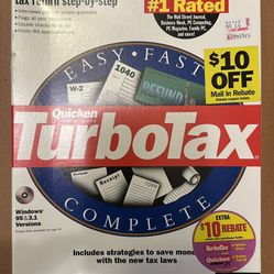 TurboTax Complete 1997 Federal Tax Return Windows 95 & 3.1 CD Vintage Software