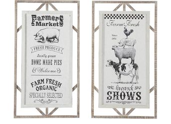 Deco 79 Wall Decoration, S/2 16 inches wide, 30 inches high, white