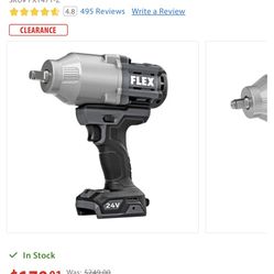 FLEX 24V HIGH IMPACT 1/2 INCH IMPACT WRENCH - $100
