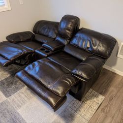 Leather Loveseat Couch Recliner 