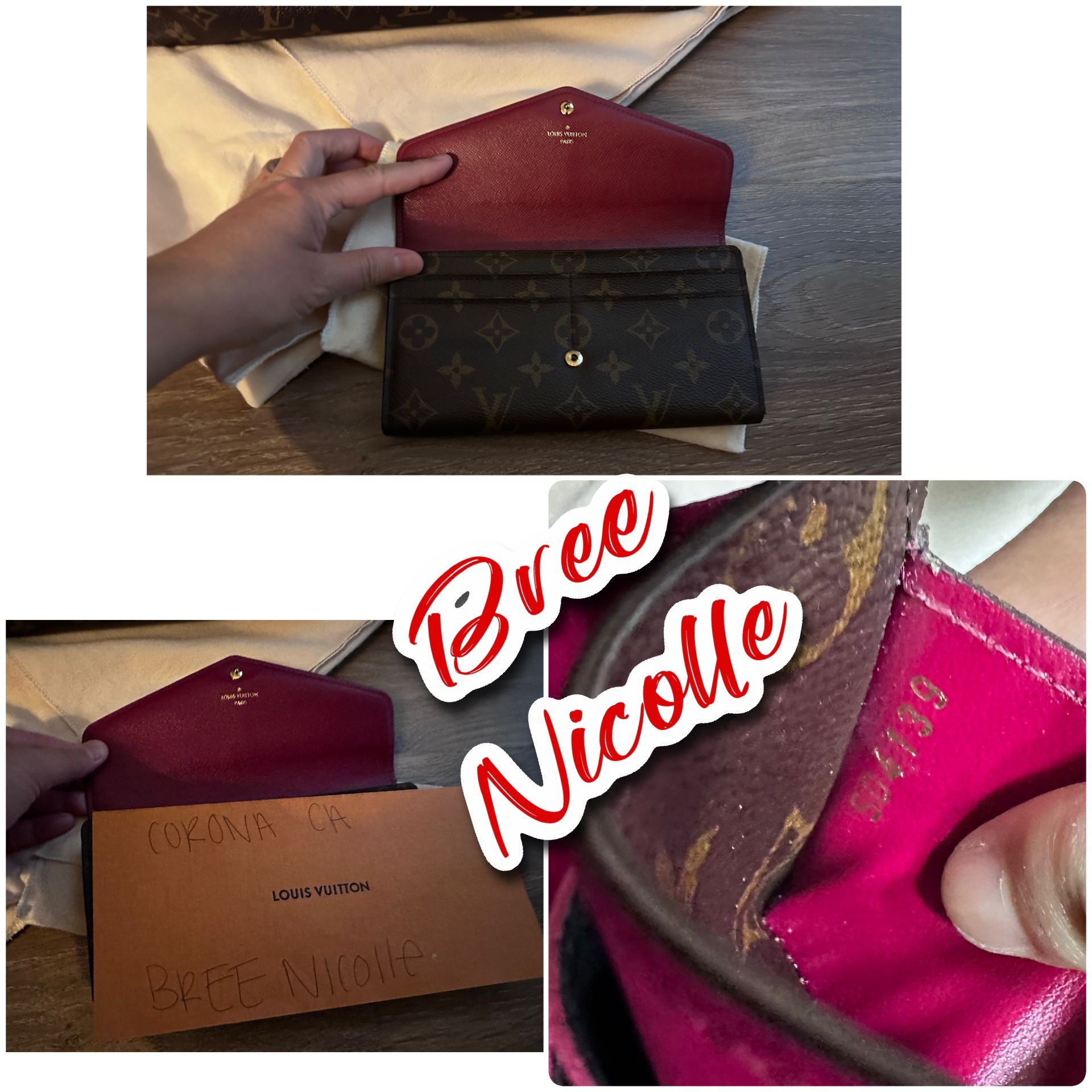 Authentic LV Sarah Wallet in Fuchsia