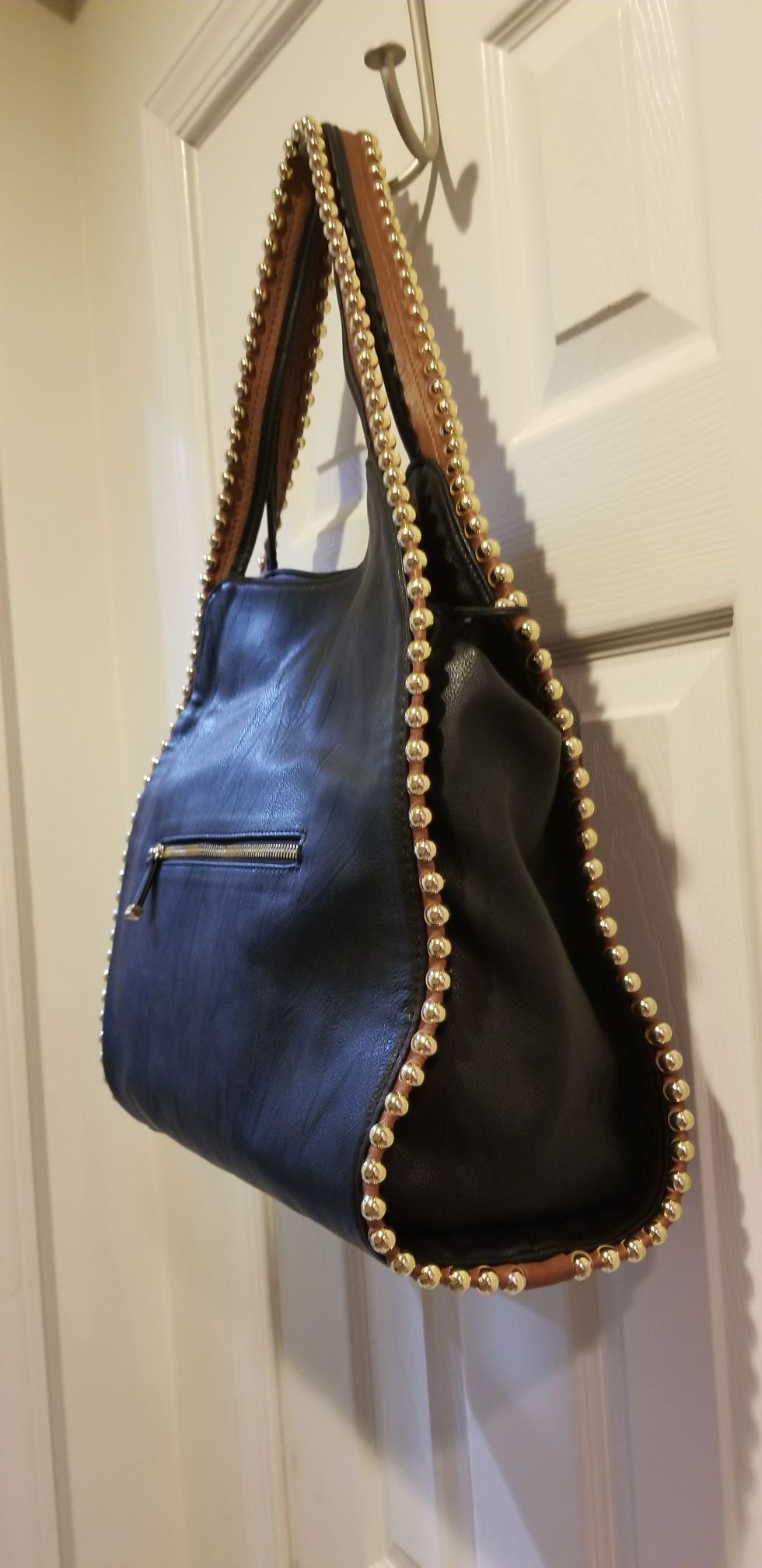 Black stone studded bag
