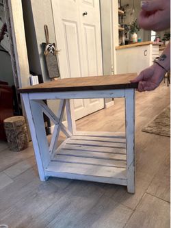 Handmade Rustic Farmhouse End Table – Solid Wood