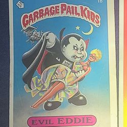 1985 Topps Garbage Pail Kids Card - Series 1 - Evil Eddie 1b