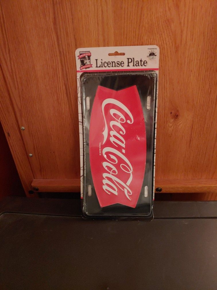 COCA COLA LICENSE PLATE.
