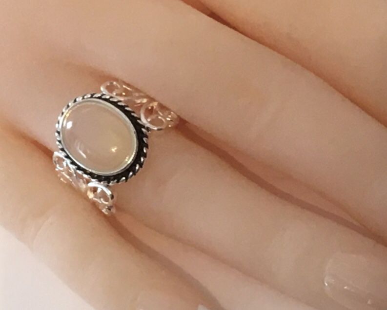 Vintage Style Moonstone Ring, Size 8
