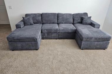 Corduroy sectional sofa